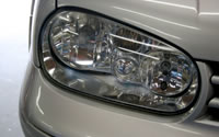 Clear car headlight after restoration